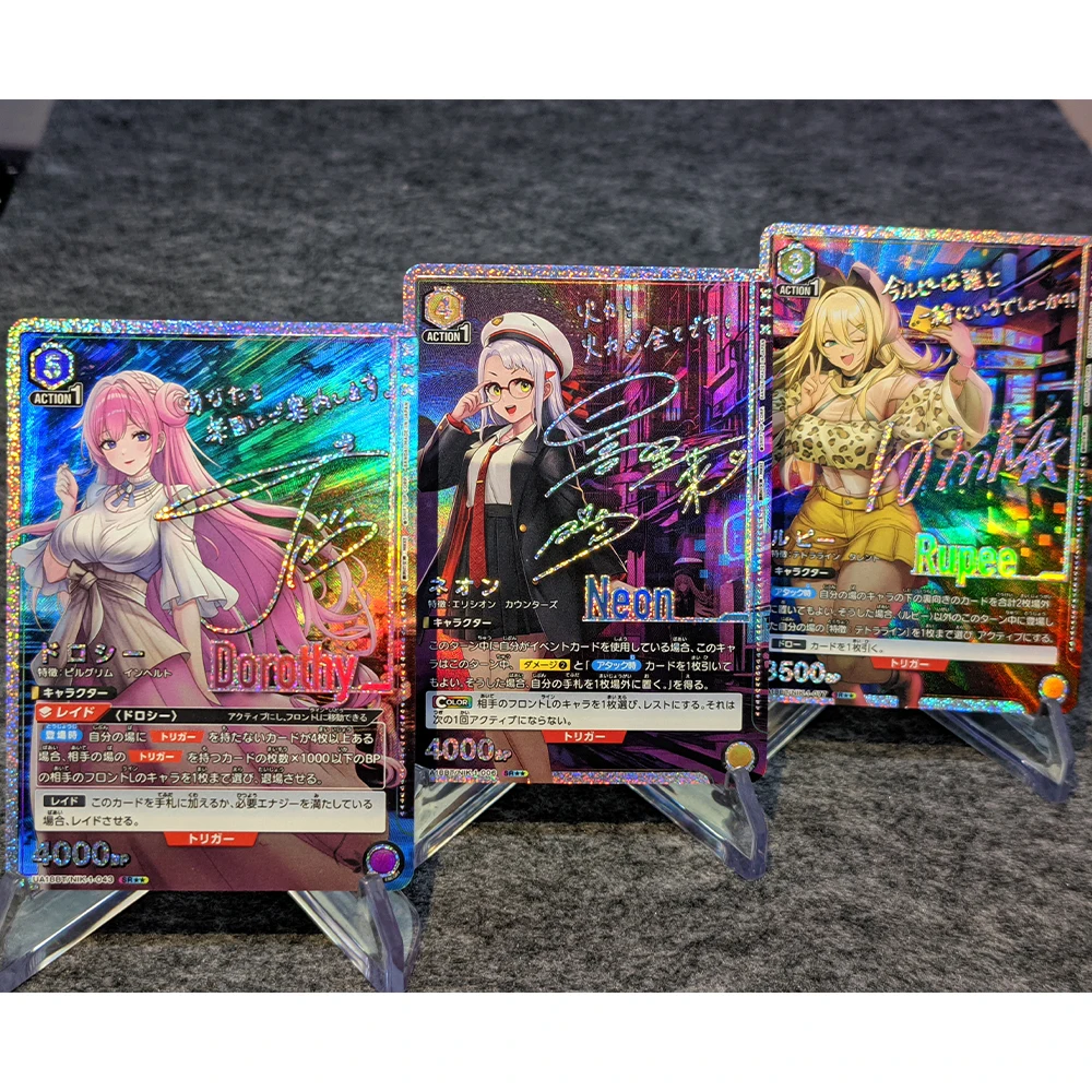 6 teile/satz anime ws sammlung ssr karten göttin des sieges nikke hongryeon signature card vergoldung brechende farb blitz geschenke