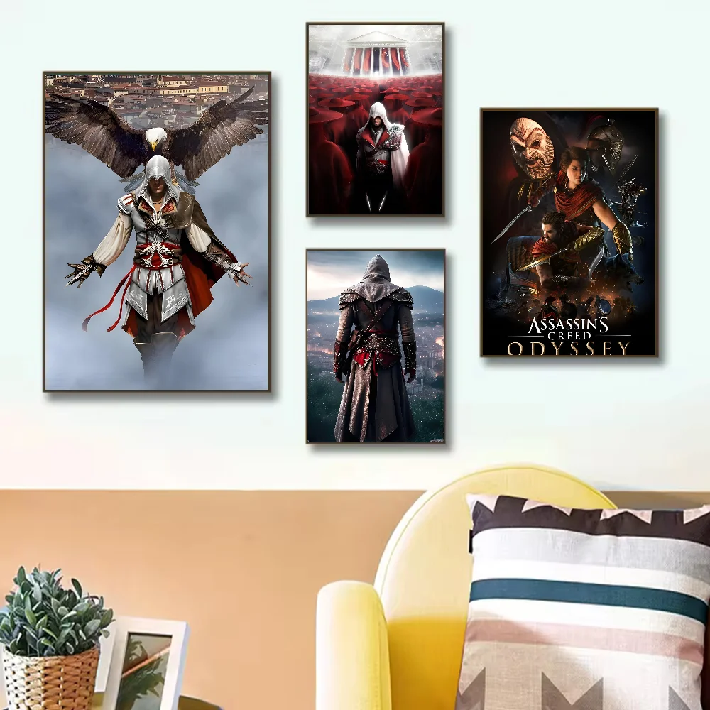 A-Assassins Creed Poster HD art sticky wall waterproof home living room bedroom bar aesthetic decoration