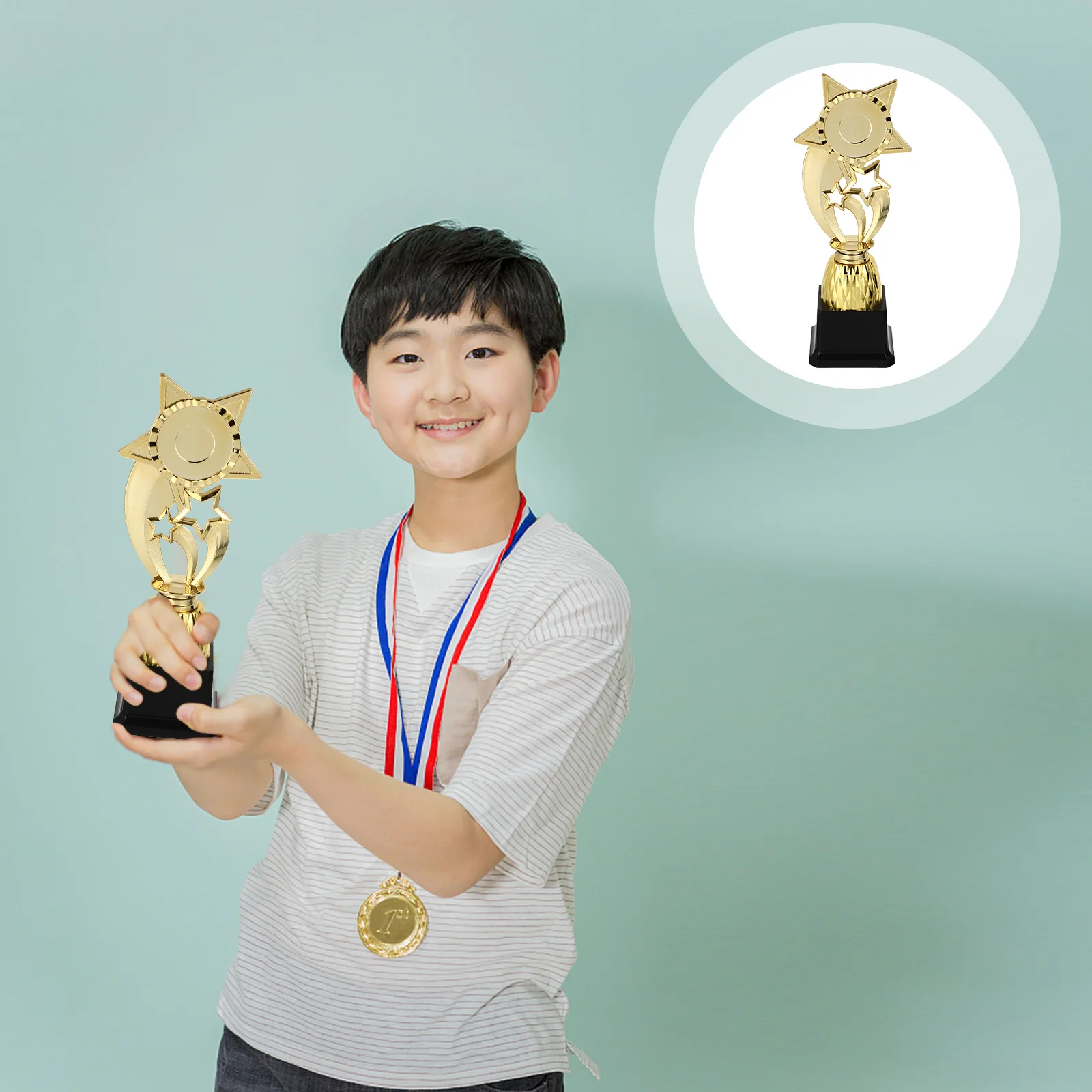 

Desktop Game Trophy Child Gold Decor Delicate Star Plastic Awards Small Competition