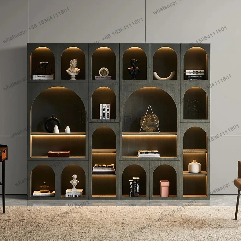 

Italian minimalist light luxury study cabinet, modern simple solid wood decorative cabinet