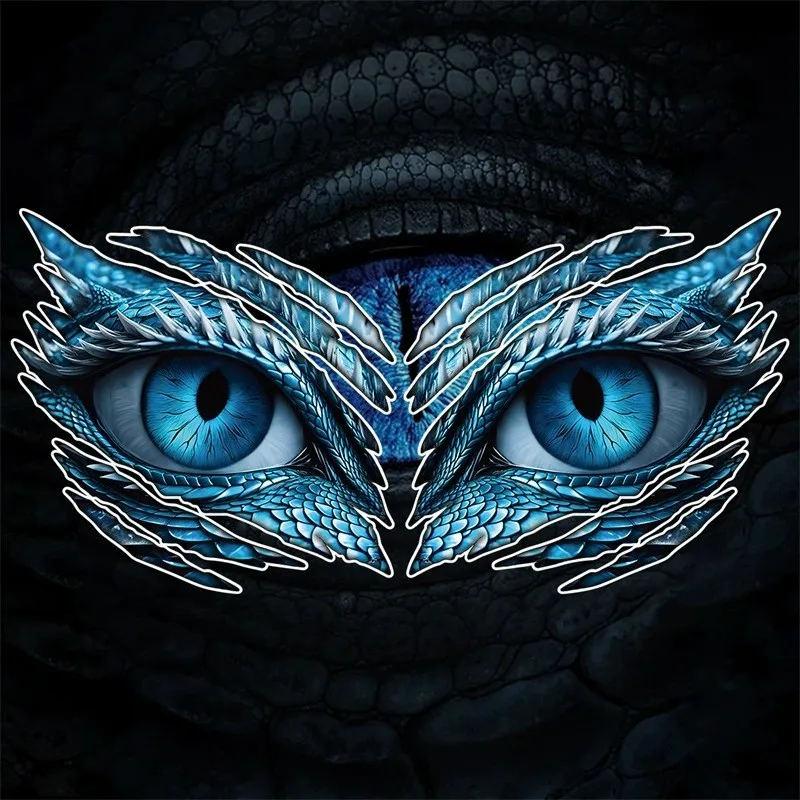 ملصقات الدراجات النارية عيون الوحش تعديل مقاوم للماء المصباح تعديل ملصق التلاميذ الثنائية لسيارات الدفع الرباعي RV التخييم NIU Emma