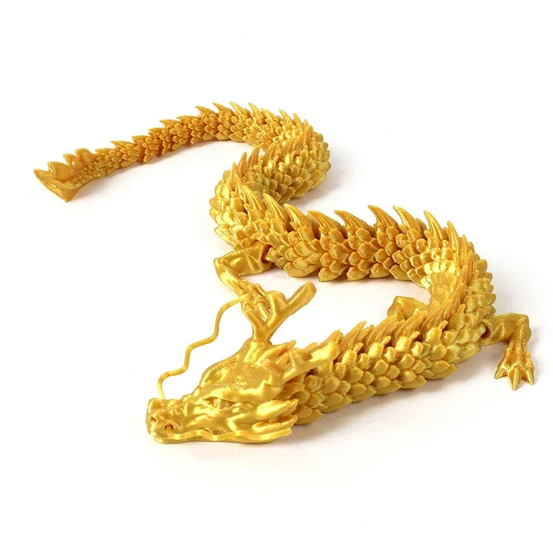 Hot 30cm 3D printed Chinese dragon Shenlong crafts ornamentsToy joint movable dragon Model Home Office Decoration Decor Gifts