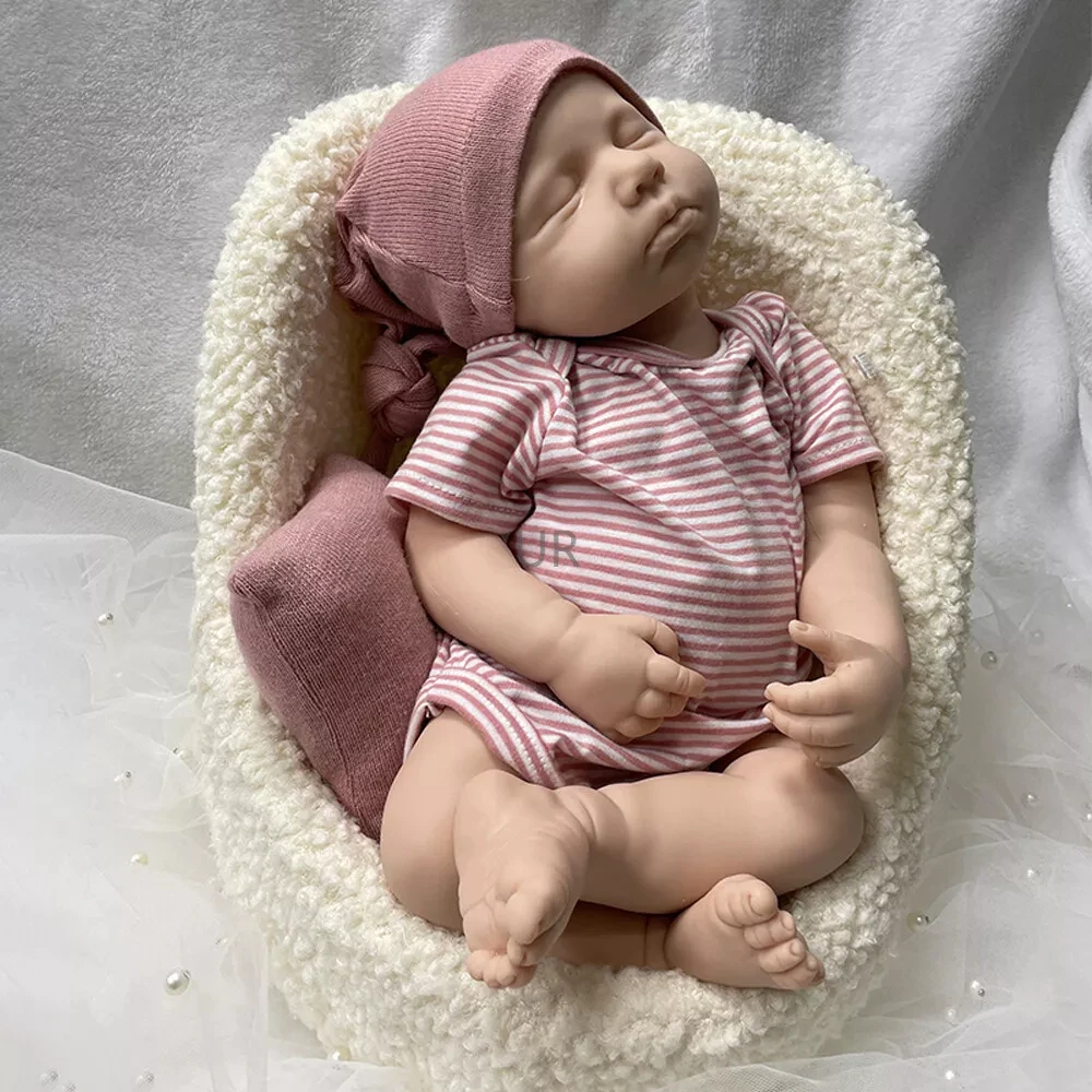 

20" Full Silicone Reborn Dolls White People Girl Unpainted Newborn Baby Birthday Gift Soft Flexible Silicone Baby Toy