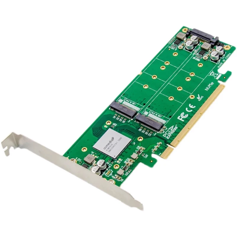SSD expansion card 4 Ports ASM2824 PCI-E X16 Adapter Card 4-Channel NVME SSD Conversion Card Industrial Server Storage Expansion