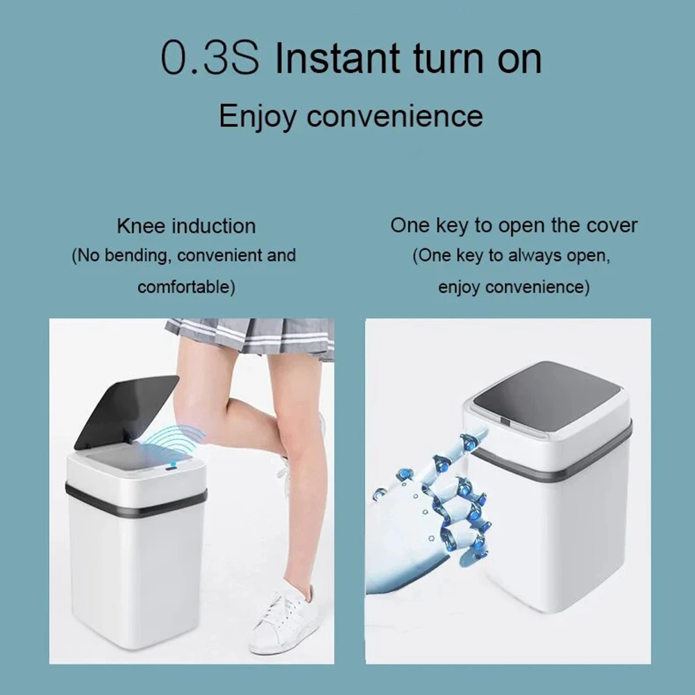 Smart Trash Kitchen Recycling Trash Can USB Charging Automatic Sensor Dustbin Electric Waste Bin Bathroom Waterproof Wastebasket