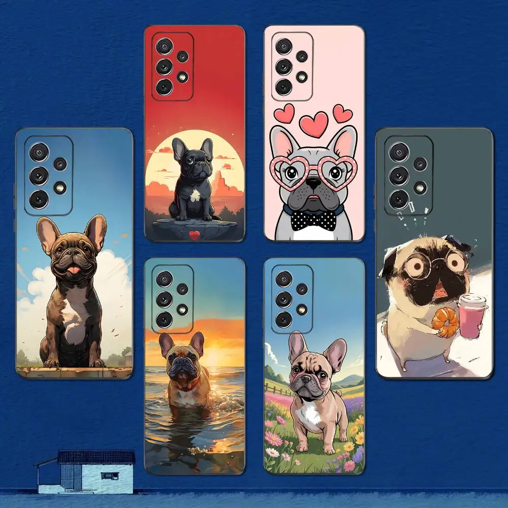 

Cute Dog Drench Bulldog Phone Case For Samsung S22,S21,S20,S10,S9,S25,S24,S23,Ultra,FE,Plus,Lite,Soft Silicone Black Cover