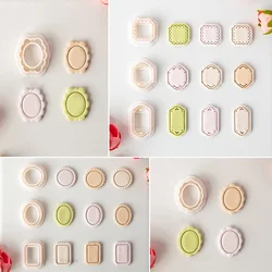 Polymer Clay Creative Vintage Wave Picture Frame Shaped Clay Cutting Molds For DIY Earrings Jewelry Decoration Badge Making