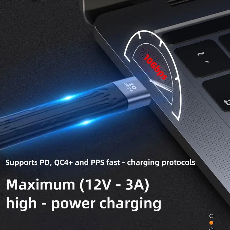 USB A to Type C PD Fast Charging USB3.1 High-Speed Hard Drive 10Gbps Transmission 13CM Charging Ultra-Short Portable Data Cable