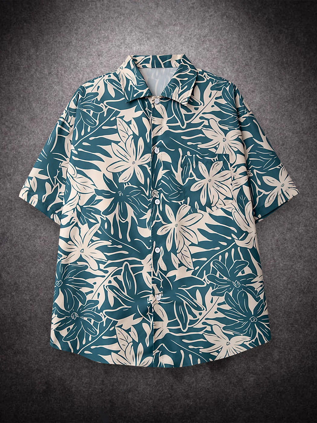 Oversized Loose Short Sleeve Leaves Print Hawaii Beach Summer Men Shirt Student Couples Fashion Casual Mens Clothing