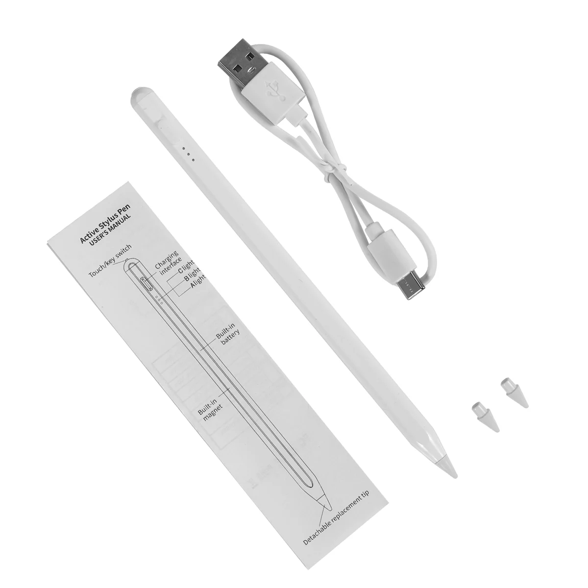 Lápiz de contacto para tableta Apple, Stylus 2 para iPad Pro 11 12,9 9,7 Air 3 Mini 5, lápiz activo sin retraso de dibujo (blanco)