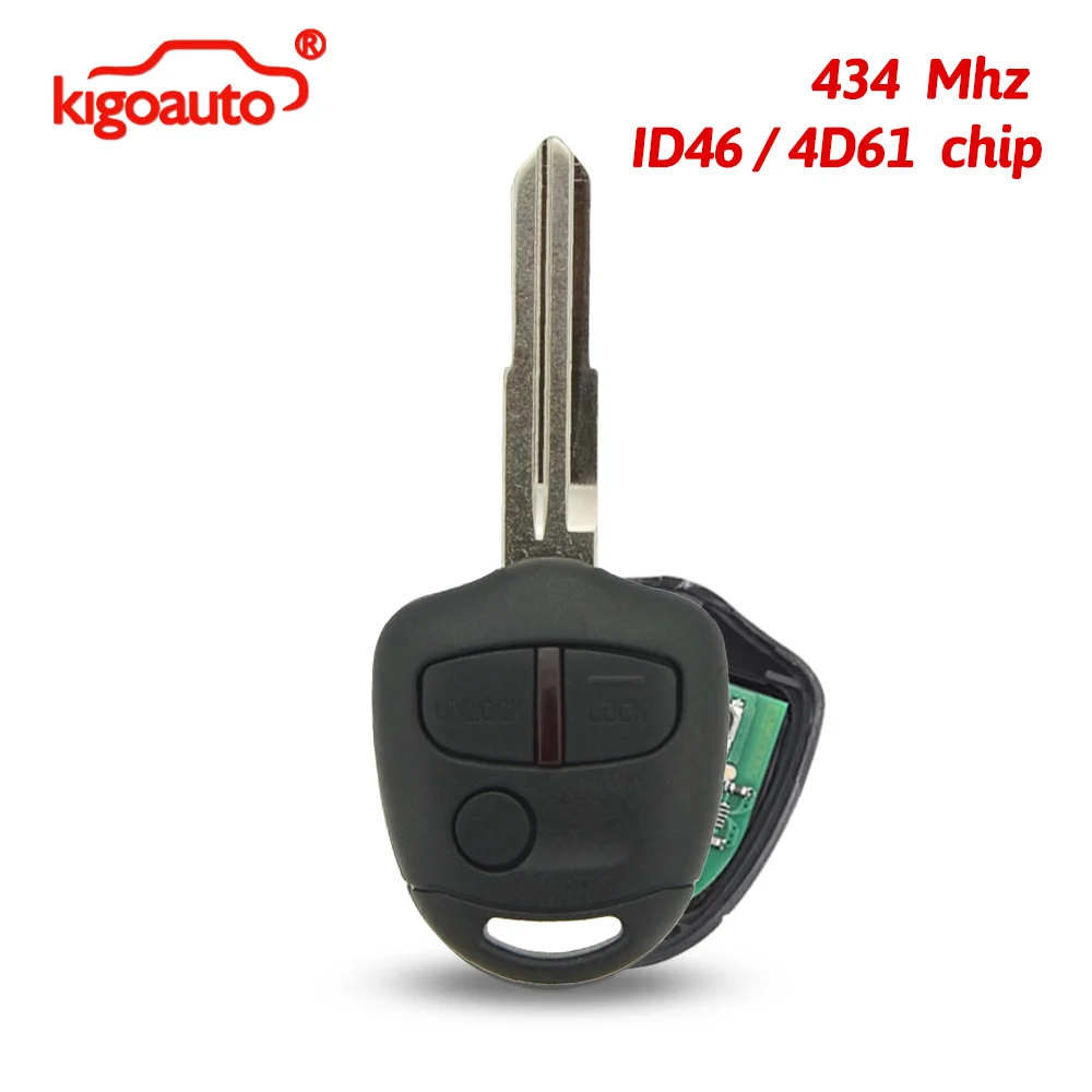 

kigoauto Remote key 3 button 434Mhz MIT11 with ID46 /4D61 chip for Mitsubishi Lancer CJ Sedan 2007-2014