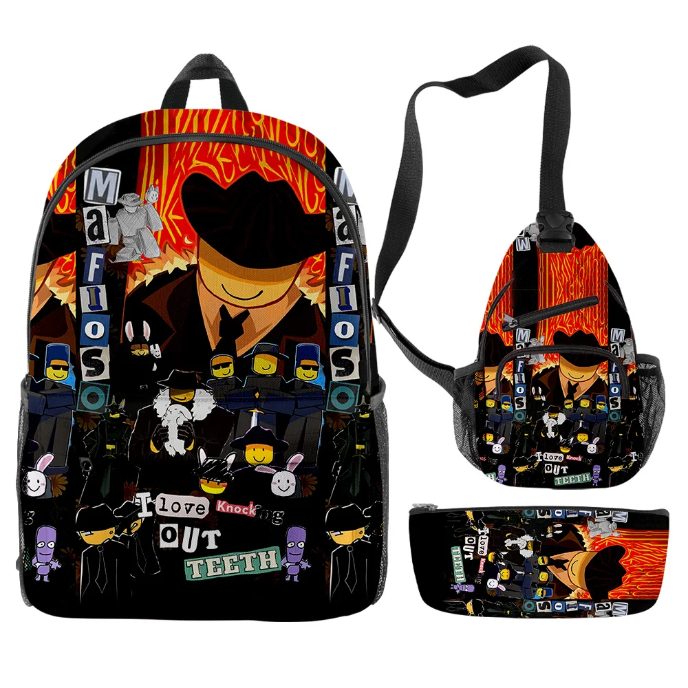 Hip Hop Popular divertido novedad Gubby felpa impresión 3D 3 unids/set mochilas escolares para alumnos mochila de viaje para ordenador portátil bolsa de pecho estuche para lápices