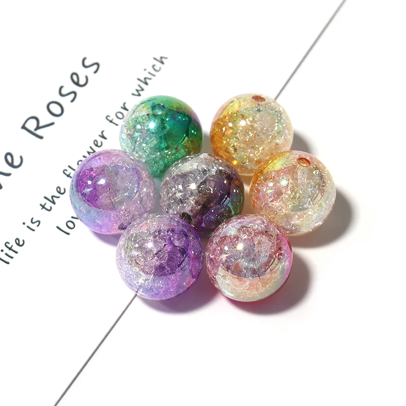 10 Stück/Set 16mm UV-farbige, geknackte Acrylperlen, zweifarbige lose Spacer-Perlen für die Schmuckherstellung, DIY Armband, Halskette, Zubehör – Detail 5