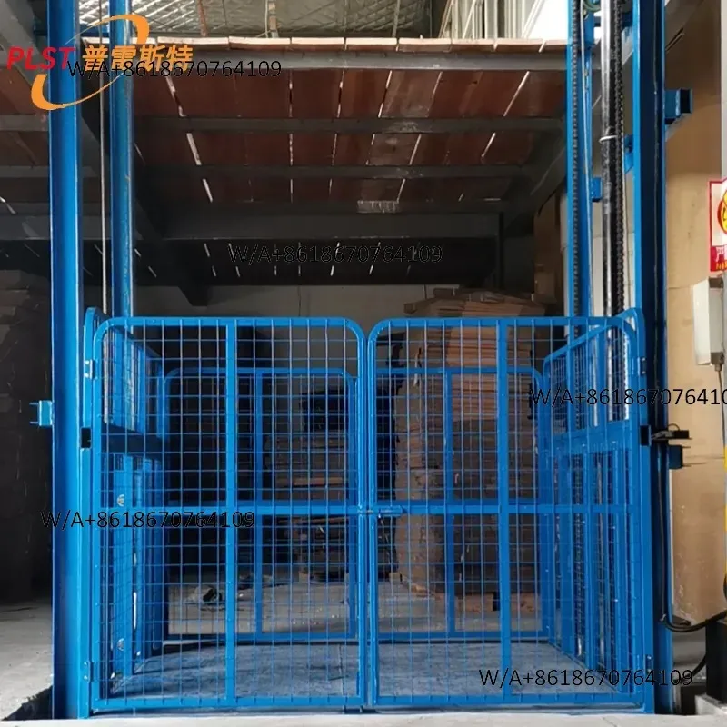Industrial Guide Rail Freight Elevator On The Second Floor Of The Factory Building Fixed Warehouse Cargo Elevator Electric