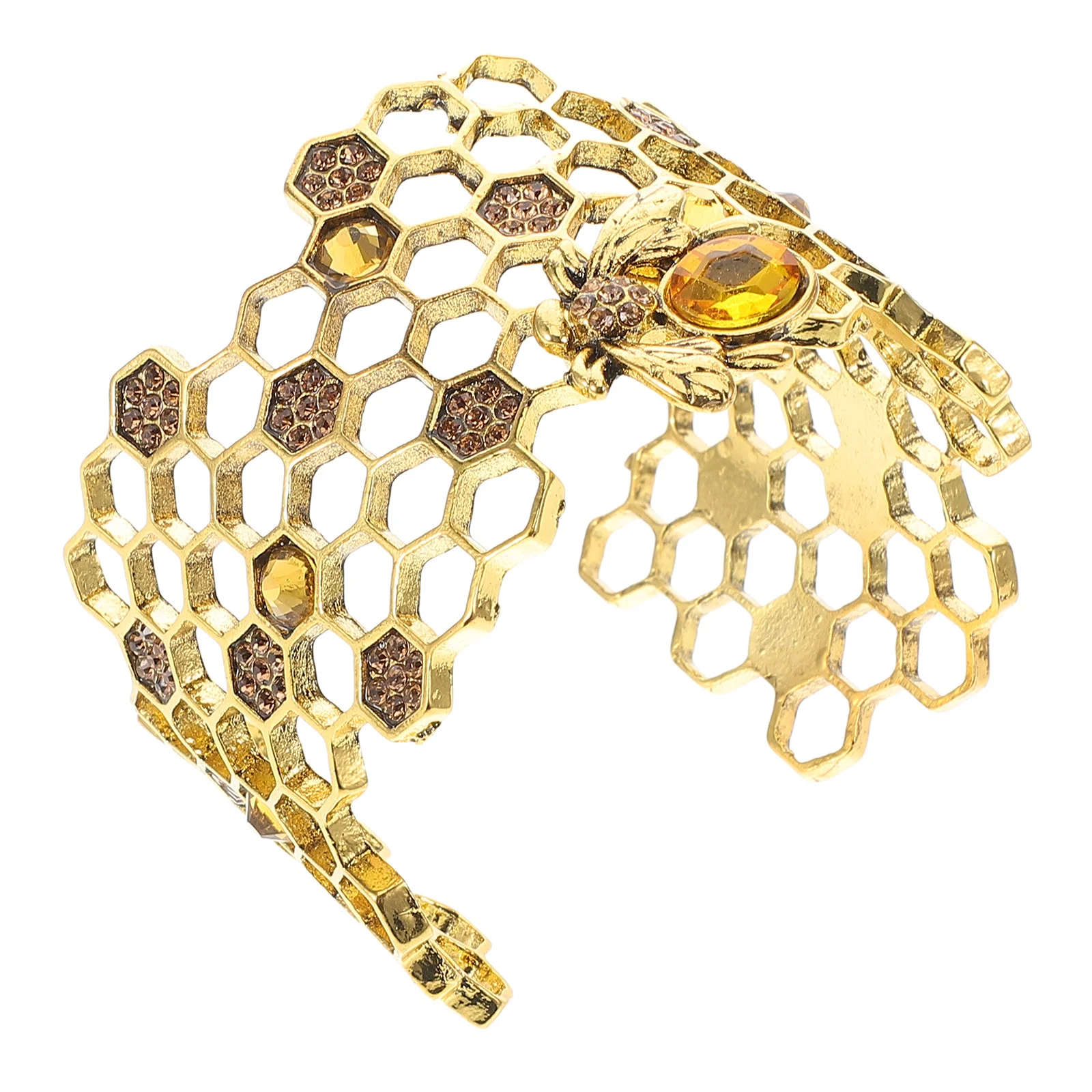 

Beehive Metal Alloy Adjustable Open Bangle Exquisite Bracelet for Women Daily Evening Party Jewelry Bee Bracelet