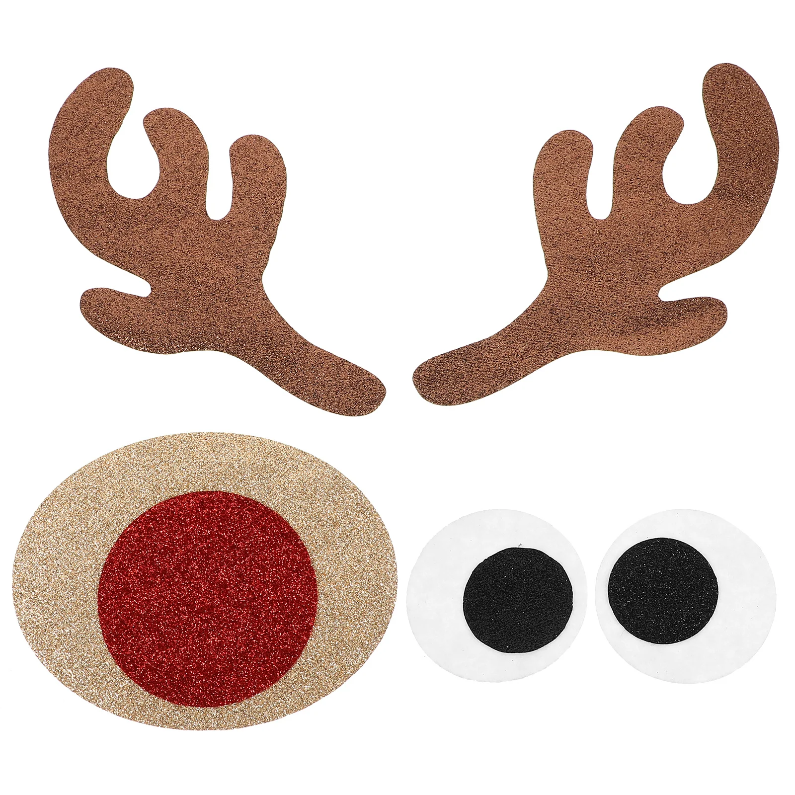 

1Set Christmas Elk Head Door Stickers Non-Woven Glitter Animal Face Decorations for Winter Door Window Refrigerator