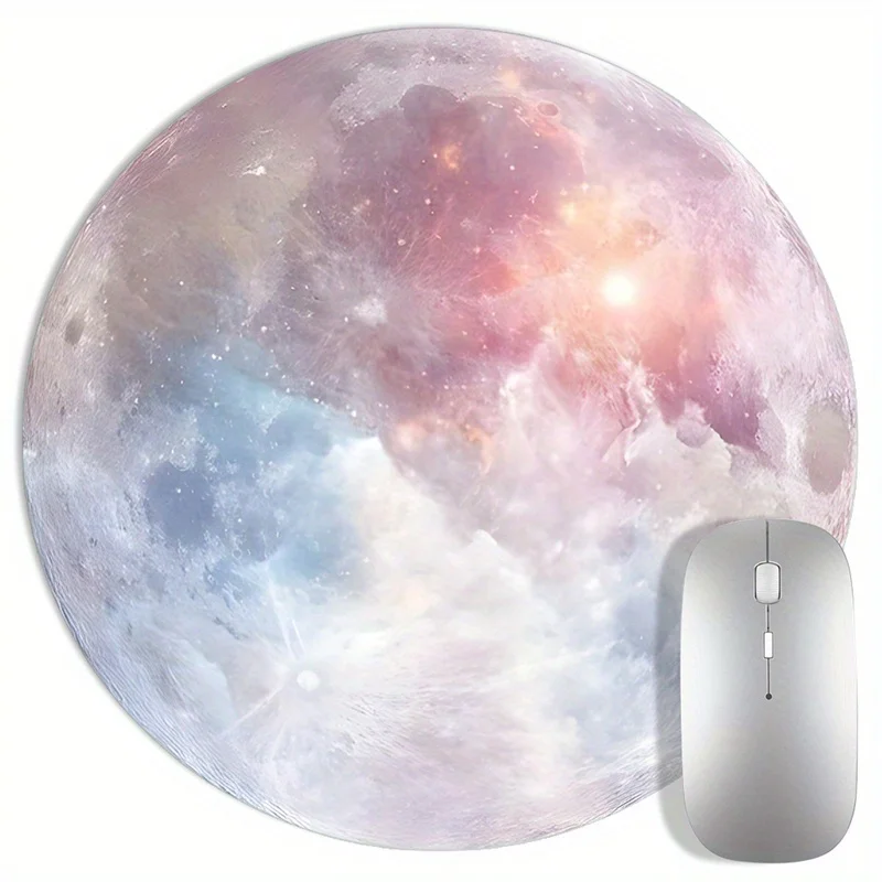 Cosmic Moonlight Circle small mouse pad desk pad rubber anti-slip edge locking laptop office mat pc accessories gaming mats