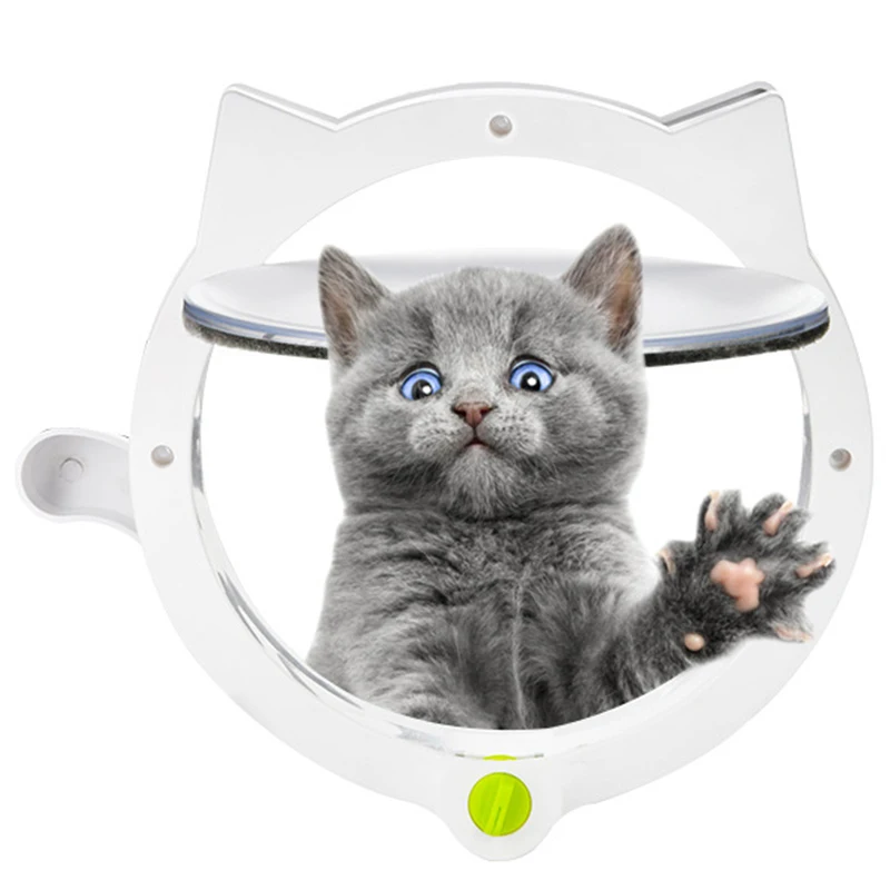 Cat Door For Pets-4-Way Locking Cat Door-For Interior And Exterior Doors, Wall-Mounted Or Cat Litter Box Doors