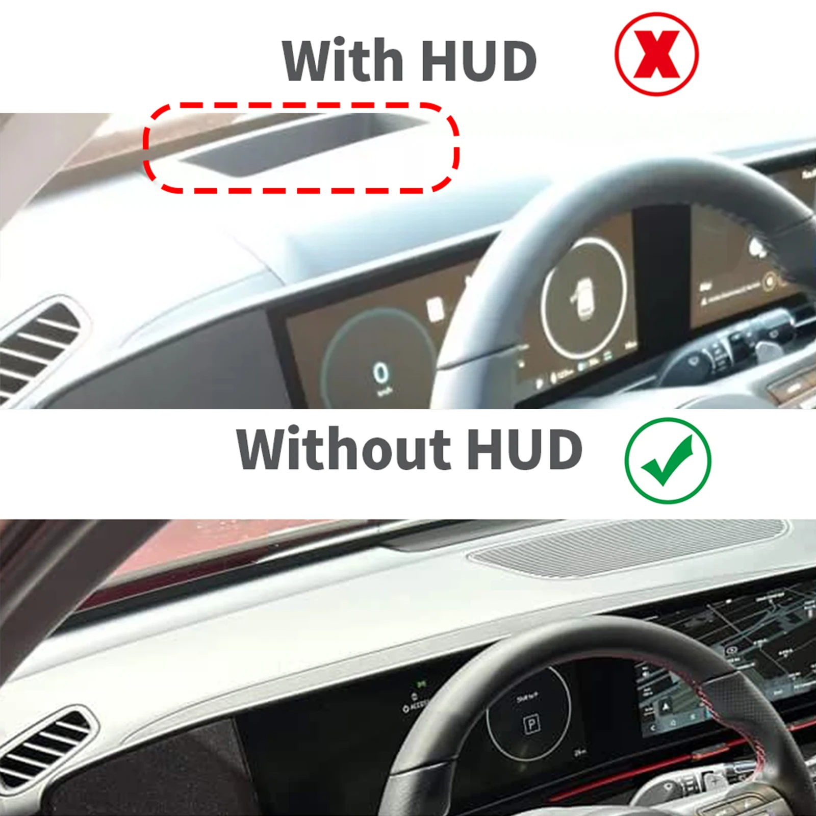 for Hyundai Kona 2024 2025 2026 (Without HUD) Car Dashboard Mat Accessories Sunshade Protective Carpet Dash Pad Dashmat