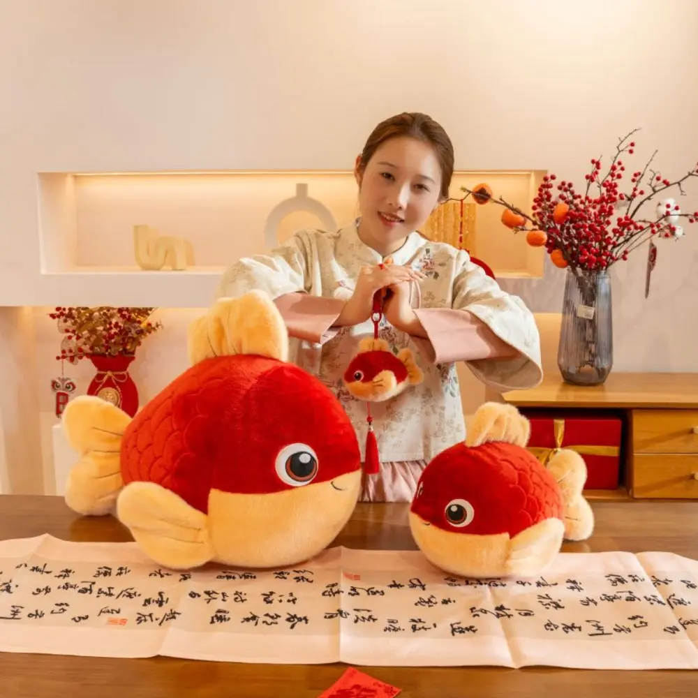 

Cute Simulated Red Carp Plush Toy Cartoon Captured In Reality Stuffed Doll Koi Plush Toy Plush Material Lucky Red Koi For Kids