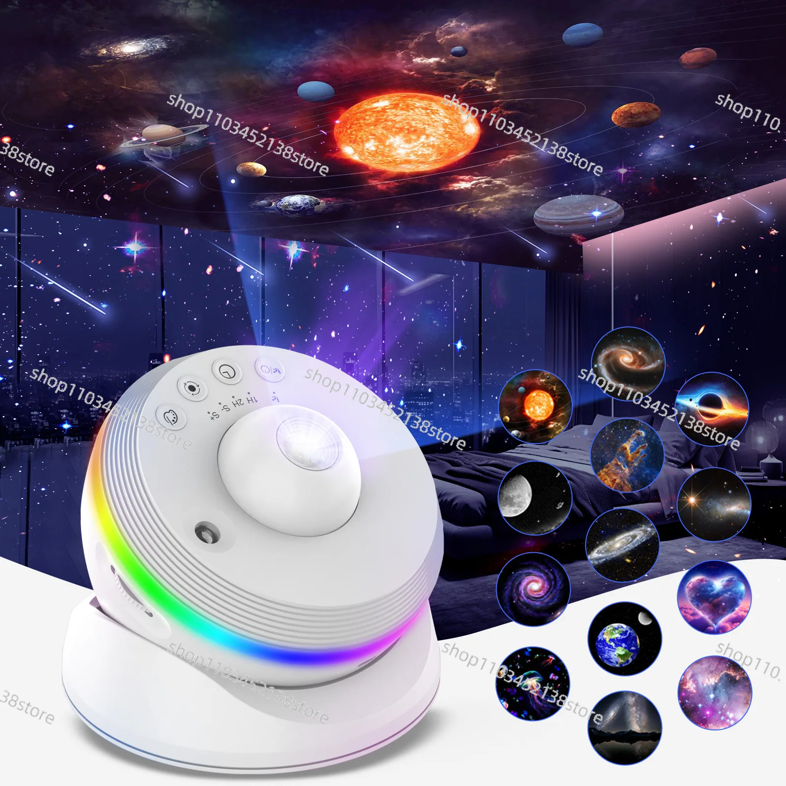 Ceiling Tent Bedroom Starry Sky Projection Light Private Capsule Ambient Light Galaxy Sun Moon