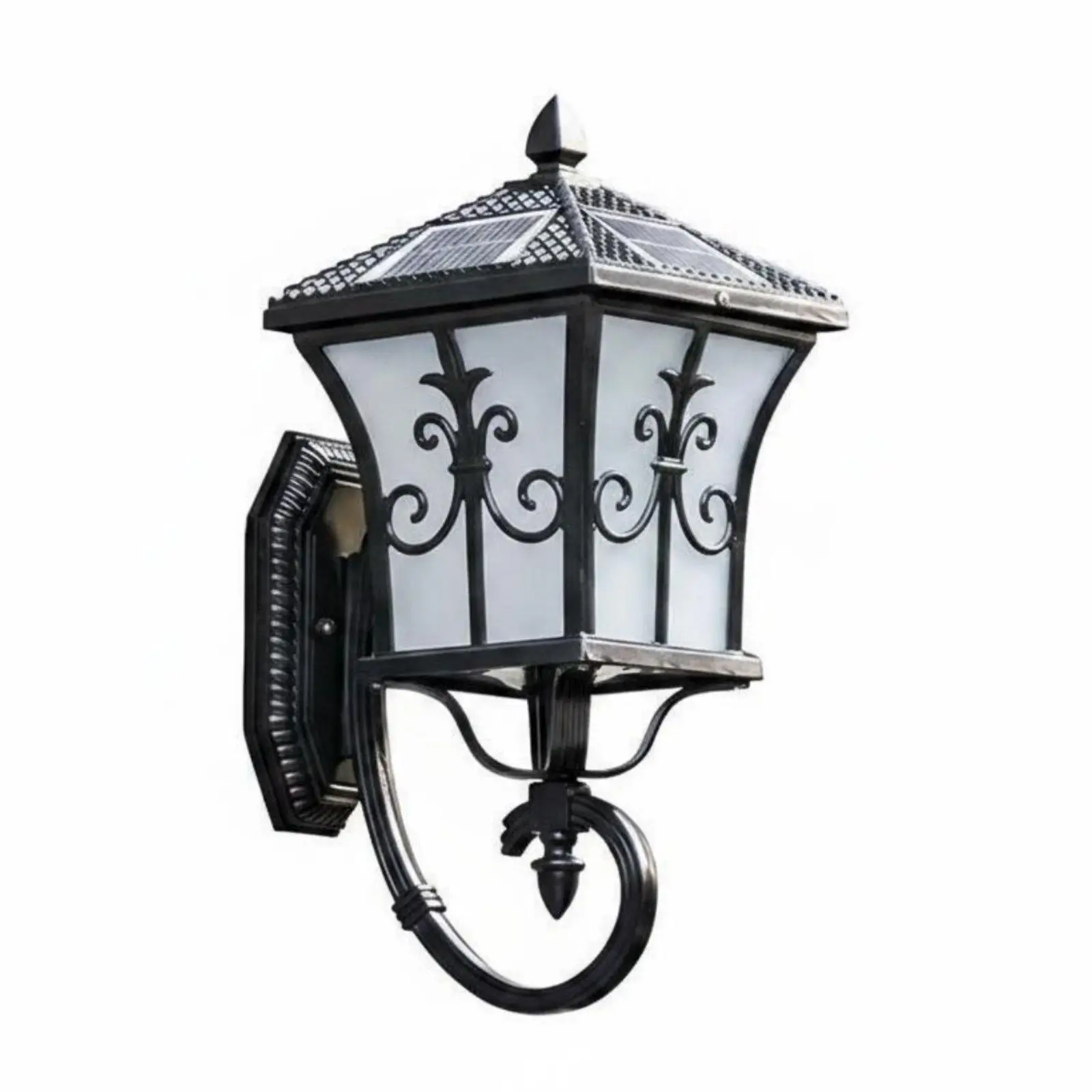 Solar Led Outdoor Wall Lamp Elegant Lantern Waterproof Garden Light for Villa and Patio - view 4