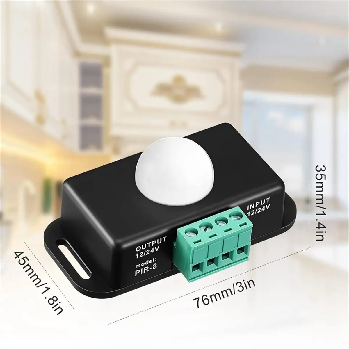 A013 6 Pack 12V 24V PIR Motion Sensor Switch, Body Infrared LED Motion Detector with Timer for Flexible LED Strip Lights
