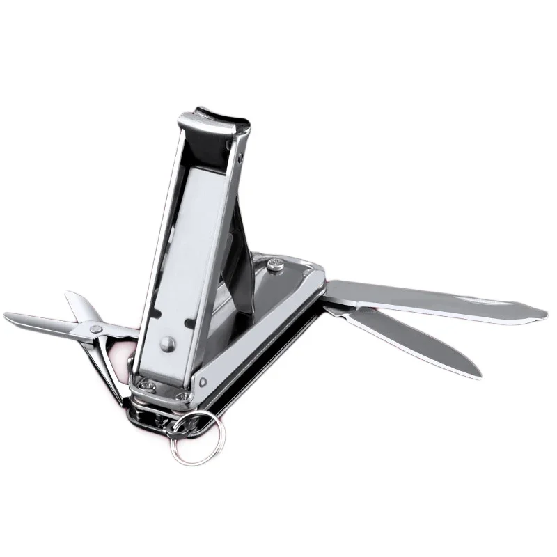 1PC 5 In 1 Portable Folding Nail Clipper MIni Scissors Knife Nail File Multifunctional Nail Cutter For Travel Manicure Pedicure