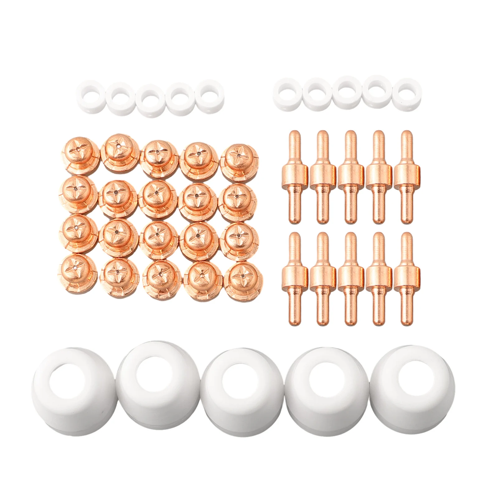45Pcs For Plasma Cutter Consumables Set Tips Electrodes Nozzles Shield Cup For PT31 LG40 CUT40 For Cut50 For Torch Welding
