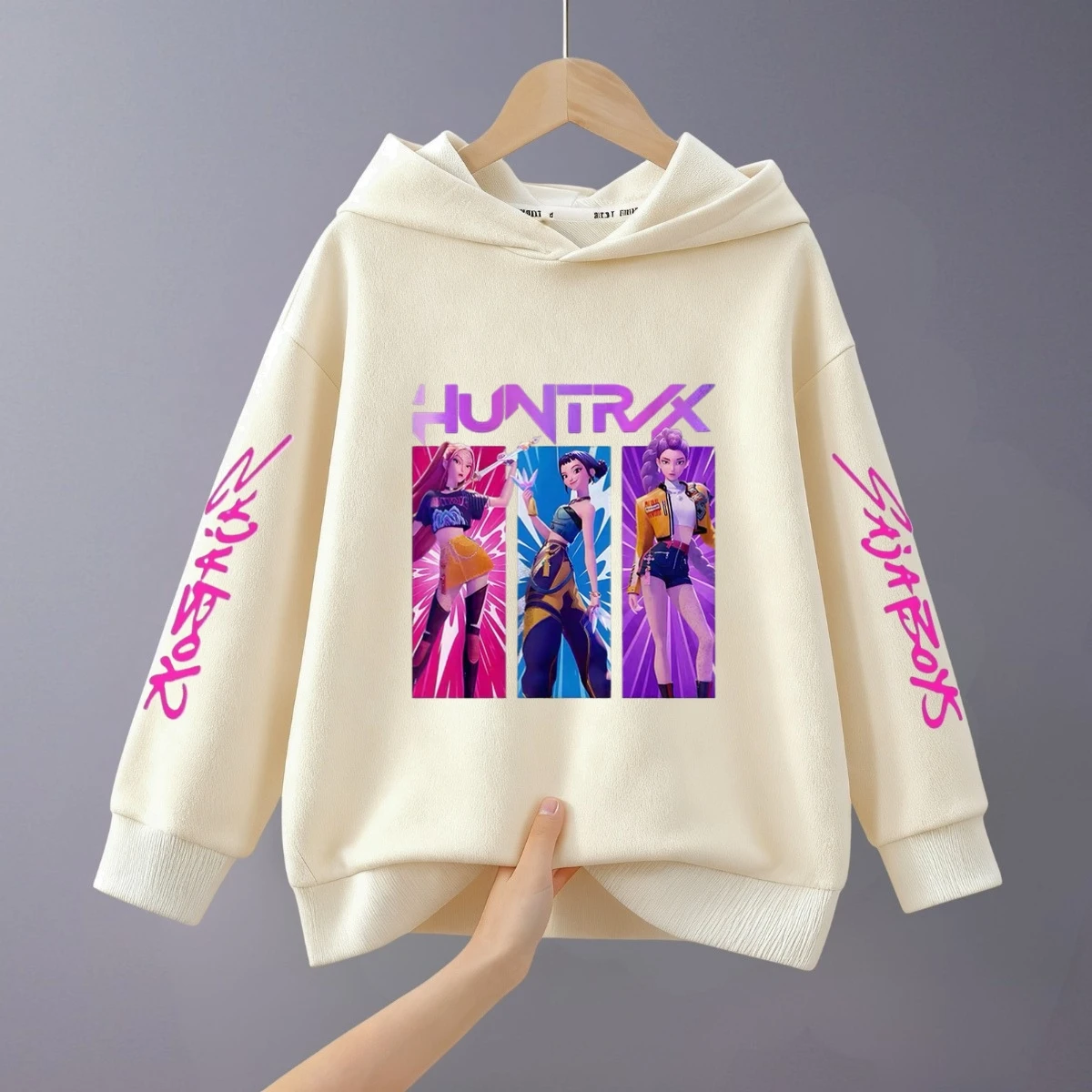 ملابس ربيع جديدة لعام 2026 سترات بغطاء للرأس للأطفال Kpop Demon Hunters Huntrix بلوزات بقلنسوة وأكمام طويلة للفتيات والأولاد #4