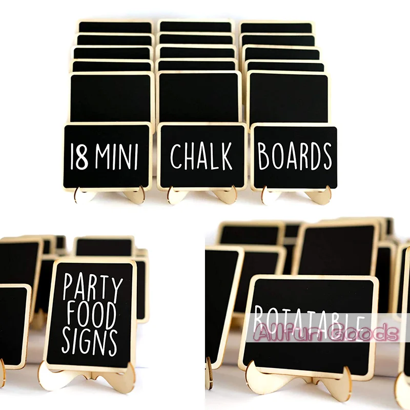 [TG835]10PCS Mini Chalkboard Signs With Easel Wedding, Birthday Parties, Message Board Signs And Event Decor Wooden Place Cards