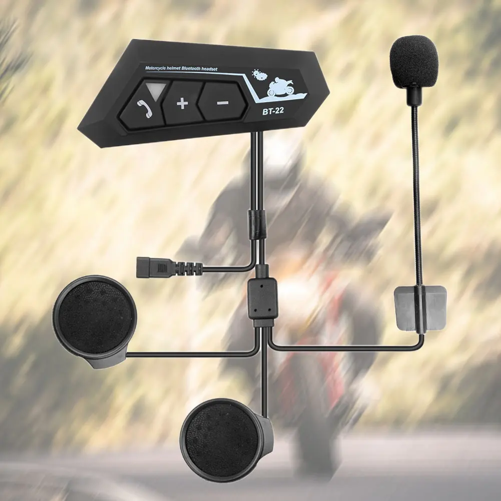 

Motorcycle Bluetooth-compatible Intercom Waterproof Helmet Headset Communication System Handsfree Moto Intercomunicador 30m