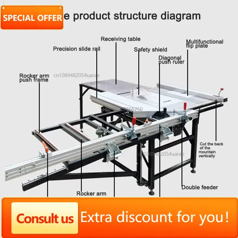 Multi Function Brushless Woodworking Table Saw Foldable Rocker Arm Precision Portable Workbench