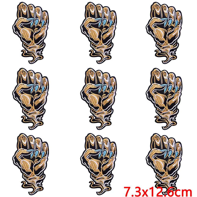 10pcs/Lot Hippie Patch Embroidered Patches For Clothing Gothic Stripes Iron On Patches On Clothes DIY Funny Badges On Backpack