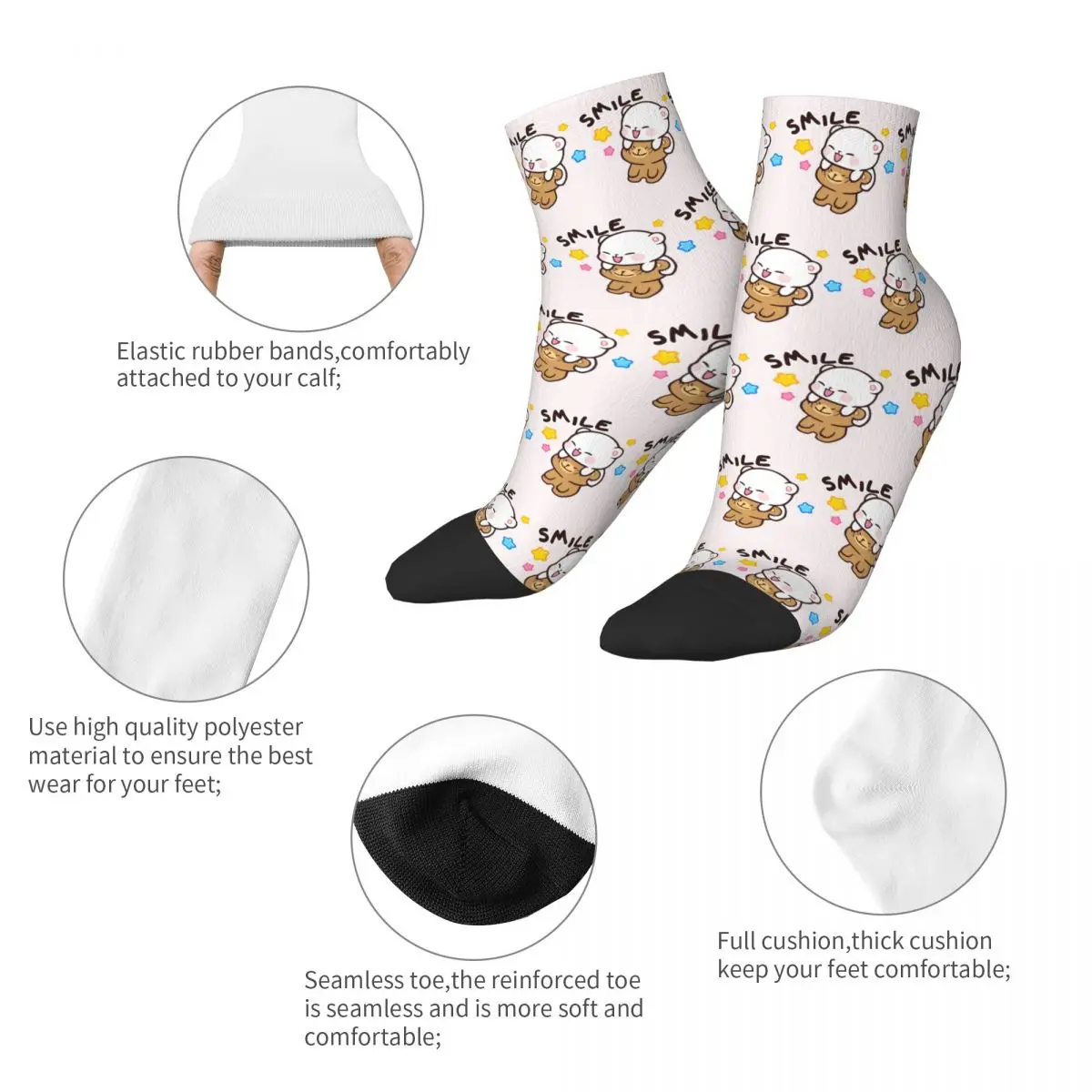 Peach And Goma Bubu Dudu Balloon Socks Harajuku High Quality Stockings All Season Socks Accessories for Man's Woman's Gifts