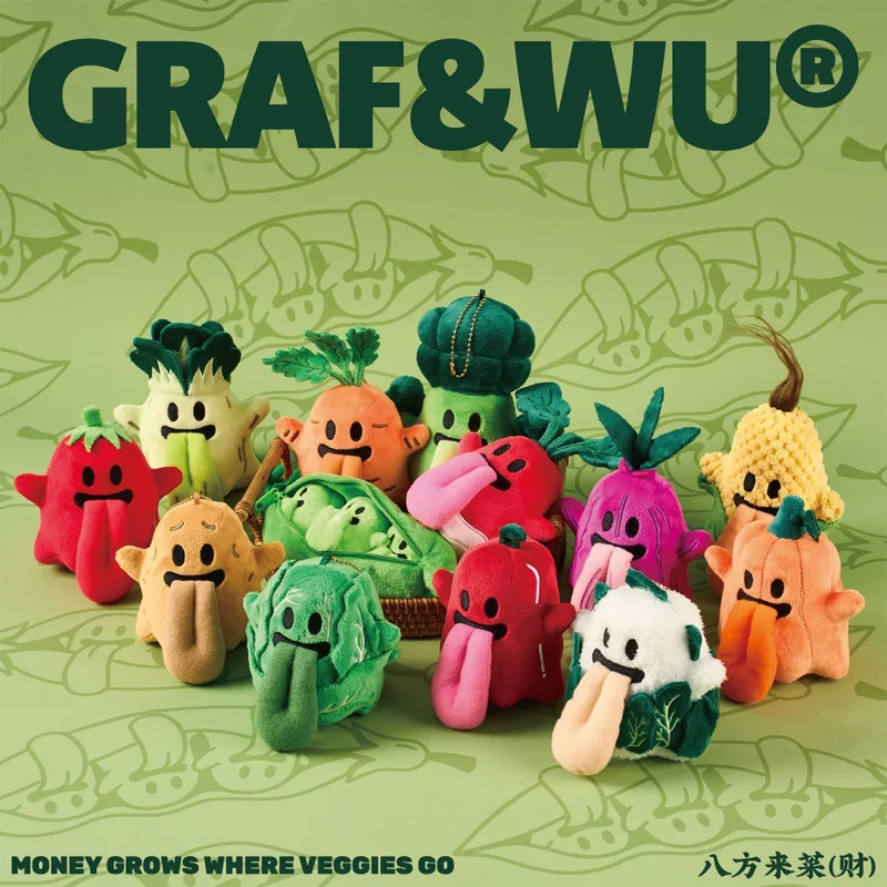 

Graf Original Cute Quirky Vegetable Doll Cartoon Bag Hanging Plush Toy Room Desktop Fashion Decoration Collection Surprise Gift