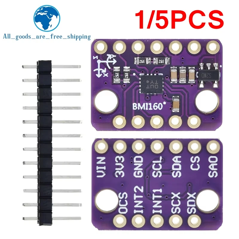 TZT 1/5PCS BMI160 Latest Stance Accelerometer Gyroscope module 6 Dof inertial Measurement Sensors