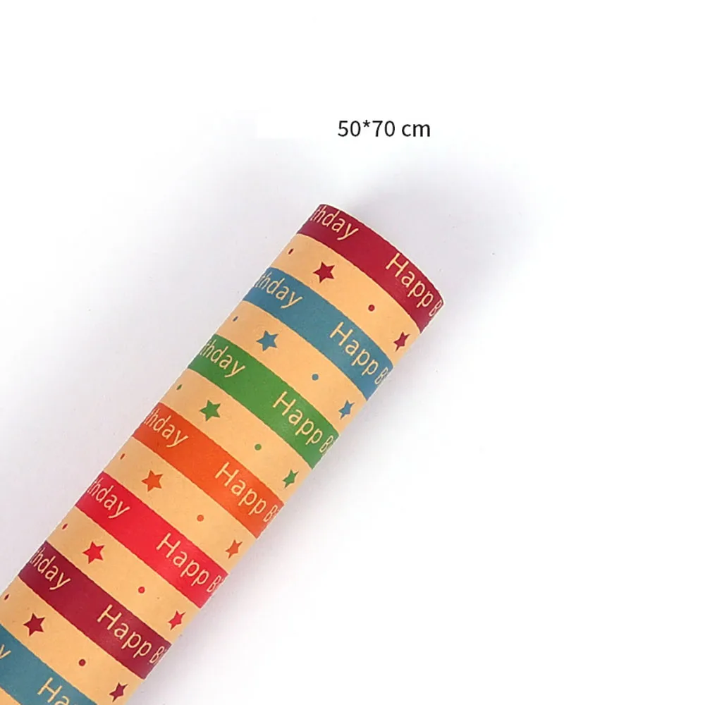 50*70 سنتيمتر كرافت ورقة الرجعية هدية صندوق مواد التعبئة والتغليف هدية عيد ميلاد سعيد ورق التغليف Diy بها بنفسك ورق تزيين الطرف