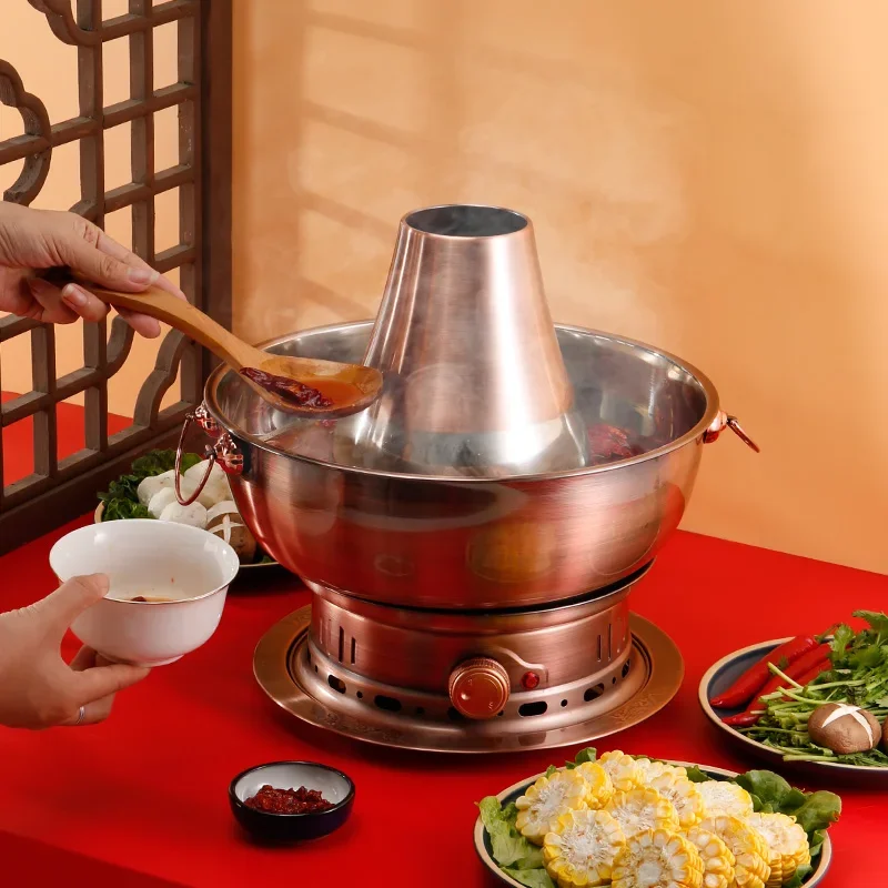 China Style Dual Purpose Electric Charcoal Hot Pot Hotel Restaurant Portable Shua Shua Hot Pot