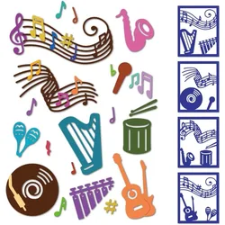 2pcs 27 Styles Musical Note Cutting Dies Greeting Card Making Die Cut Musical Instrument Carbon Steel Die Cuts Stencils