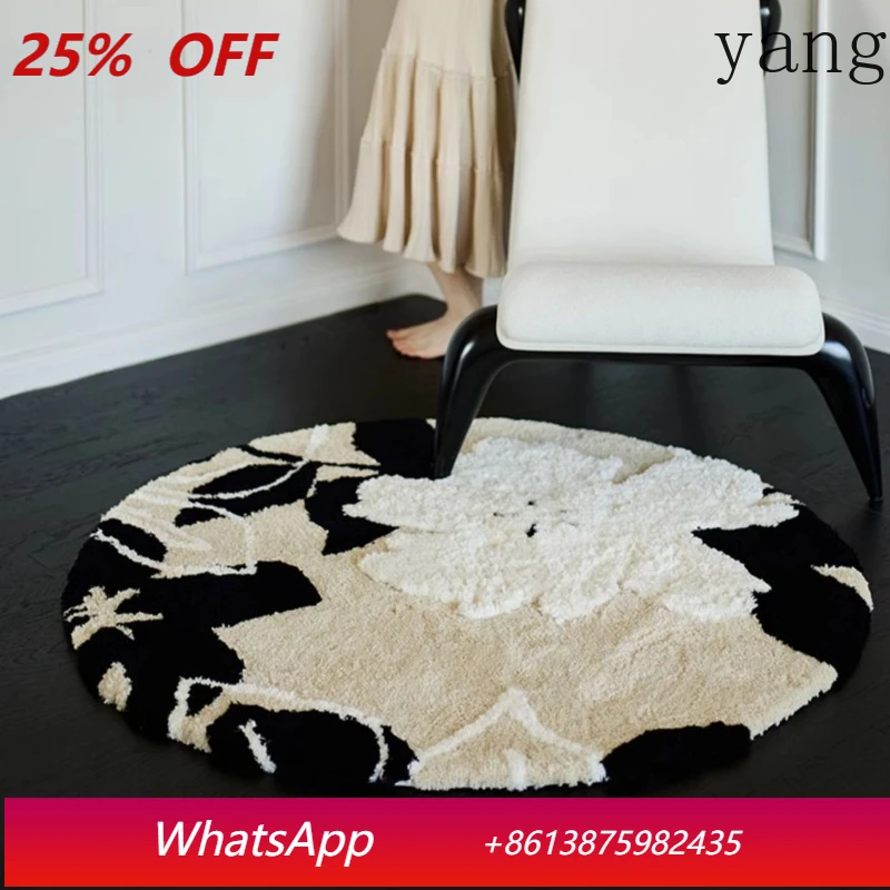 

LTT French round living room coffee table plush carpet premium bedroom bedside blanket