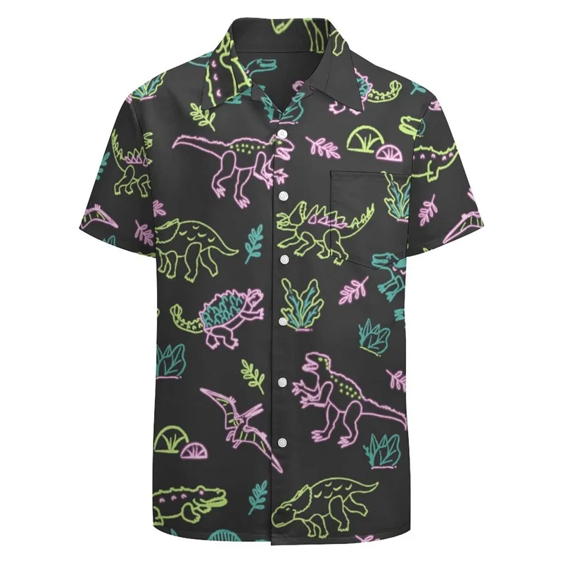 Turtle Graphic Shirts For Men Clothing 3D Print Hawaiian Beach Shirt Short Sleeve Y2k Cute Kids Flower Tops Clothes Lapel Blouse