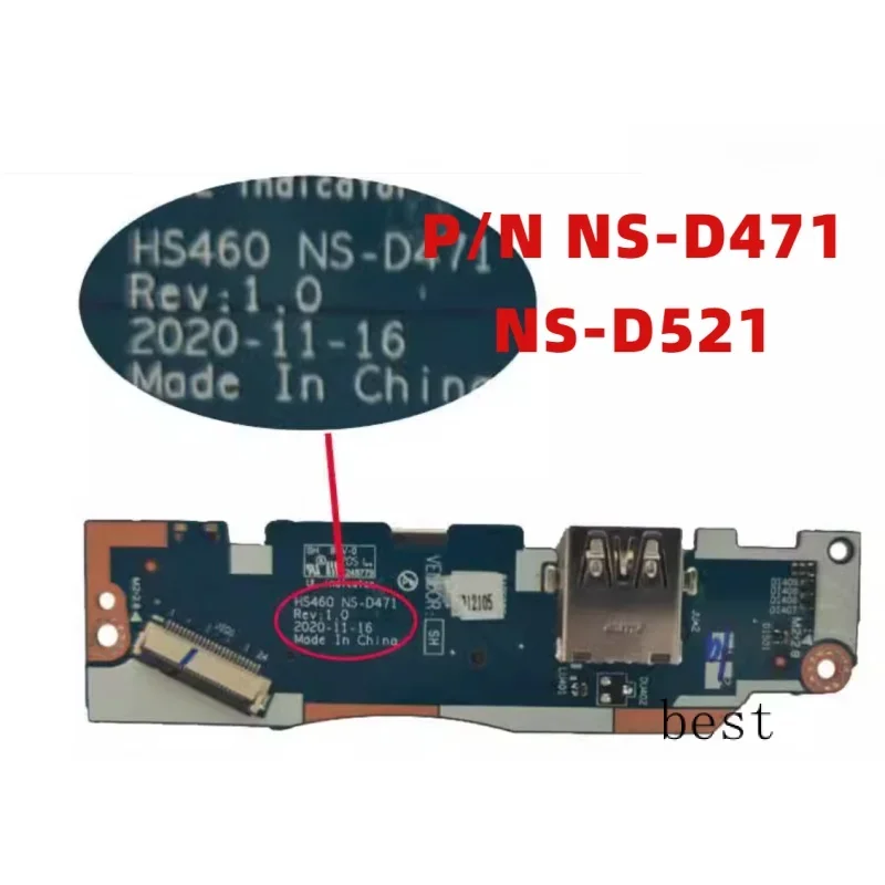 

GENUINE FOR LENOVO S14 G2 ITL 14sITL 2021 USB SD CARD READER POWER BUTTON BOARD NS-D471 NS-D521