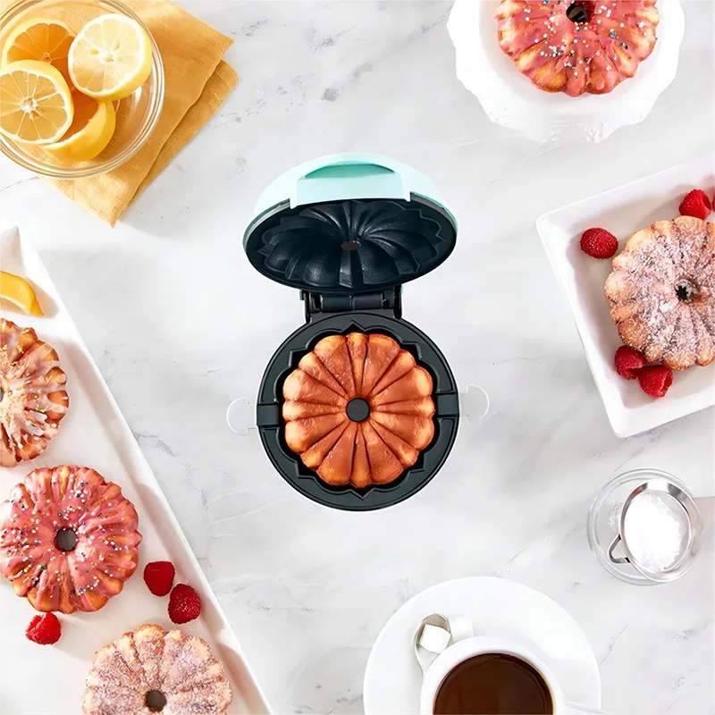 Portable Mini Electric Pumpkin Bundt Cake Maker Non-Stick Fast Double-Side Heating  Breakfast Waffle Slavic Bread Baking Machine