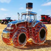 300ml/350ML Whiskey Glass Bottles Tractor shape Alcohol Decanters Home Decor Empty Car Whiskey Decanter Tequila Bottle For Offic