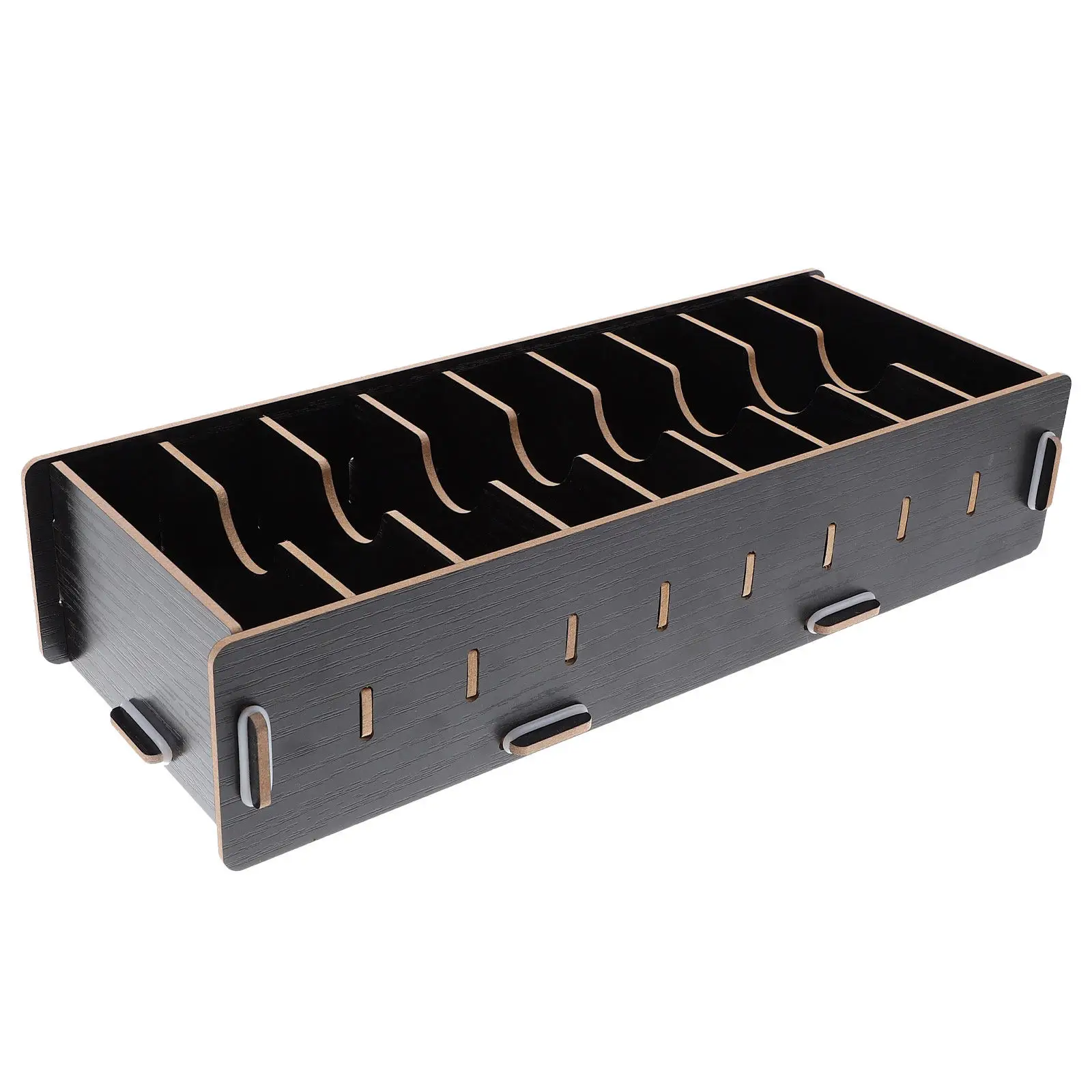 Wood Mail Sorter Organizer Sundries Storage Box Smooth Surface Flat Base Desk Storage Container for Office Bedroom Living Room