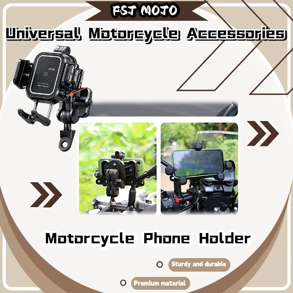 Mini Multi‑Fit Phone Bracket Shock‑Absorbing Structure Unobstructed Charging Port Anti‑Theft For Motorcycle E‑Bike Navigation Ac
