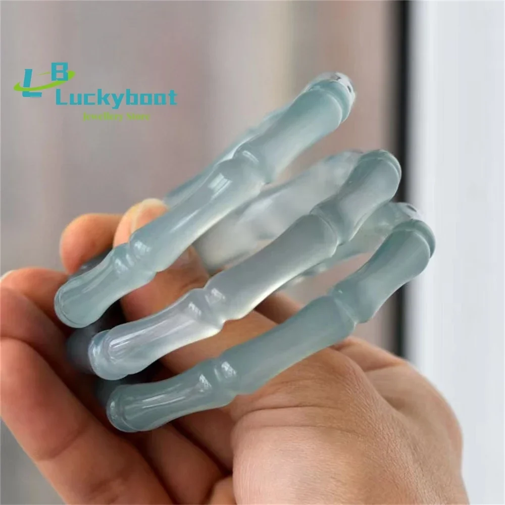 

Масло голубой прозрачный бамбуковый халцедон для женщин, зеленая глазурь, синий плавающий цветок, агатовый браслет, светлый роскошный цвет