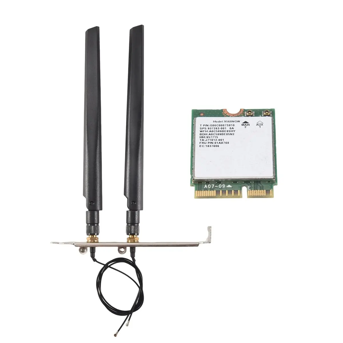 BAAE 10X 1730Mbps for Intel Dual Band AC 9560 Desktop Kit Bluetooth 5.0 802.11Ac M.2 CNVI 9560NGW Wifi Card with Antenna