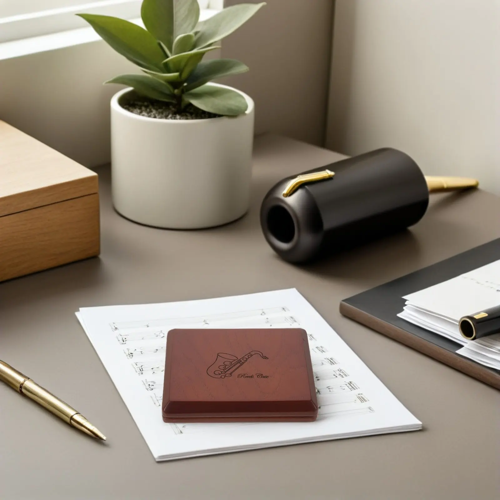 Estuche Elegante e Impermeable para Cañas de Saxofón Alto, Clarinete, Oboe y Clarinete Bajo, Caja de Almacenamiento Portátil y Ligera para Cañas